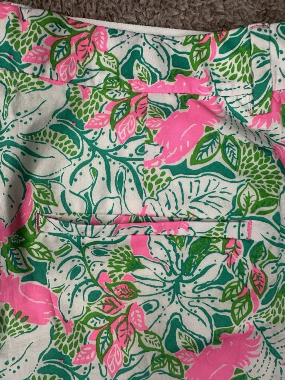 LillyPulitzer Gretchen 5” High-Rise Shorts Botanical Green Just Wing It Size 10 - Picture 9 of 16